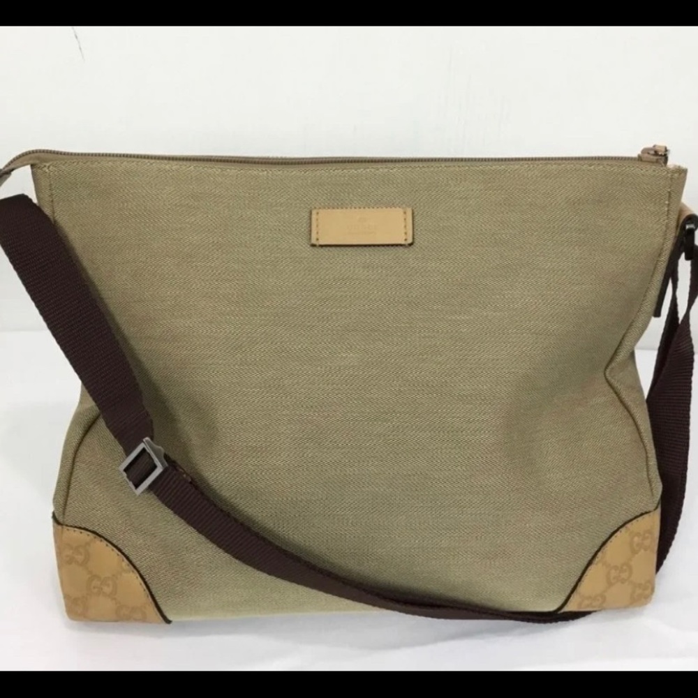 Gucci Canvas  Messenger Crossbody Vintage